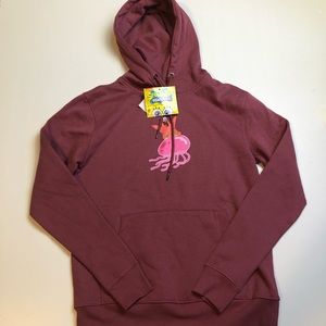 Nickelodeon SpongeBob SquarePants Womens Hoodie Small Sweater Burgandy